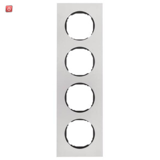BER10142614 / Rahmen 4fach, flach, R.8, Edelstahl / EAN 4011334502791