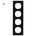 BER10142616 / Rahmen 4fach, flach, R.8, Glas schwarz /...