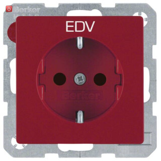 BER47236022 / Steckdose SCHUKO mit EHBS Q.x rot samt / EAN 4011334488088