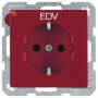 BER47236022 / Steckdose SCHUKO mit EHBS Q.x rot samt / EAN 4011334488088