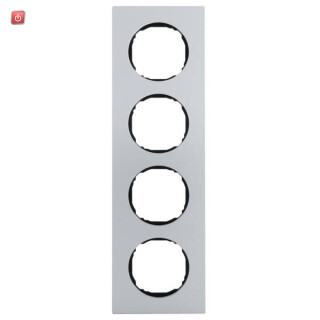 BER10142674 / Rahmen 4fach, flach, R.8, Aluminium / EAN 4011334502821