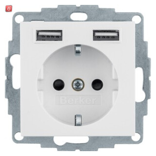 BER48036089 / Steckdose SCHUKO/USB A-A, Q.x, pw. samt / EAN 4011334510550