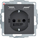 BER48031606 / Steckdose SCHUKO/USB A-A, B.x, anthr. / EAN...