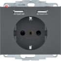 BER48037006 / Steckdose SCHUKO/USB A-A, K.1, anthrazit /...