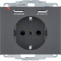 BER48037006 / Steckdose SCHUKO/USB A-A, K.1, anthrazit / EAN 4011334510581