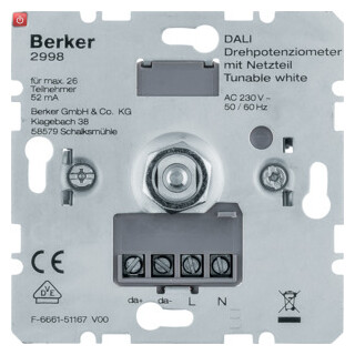 BER2998 / DALI Drehpot. Tunable white m. Netzt. / EAN 4011334510093