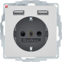 BER48036084 / Steckdose SCHUKO/USB A-A, Q.x, alu samt /...