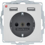 BER48036084 / Steckdose SCHUKO/USB A-A, Q.x, alu samt / EAN 4011334510536