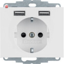 BER48037009 / Steckdose SCHUKO/USB A-A, K.1, pw gl. / EAN...