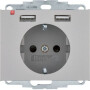 BER48037004 / Steckdose SCHUKO/USB A-A, K.5, edelstahl / EAN 4011334510574