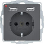 BER48036086 / Steckdose SCHUKO/USB A-A, Q.x, anthr. / EAN 4011334510543