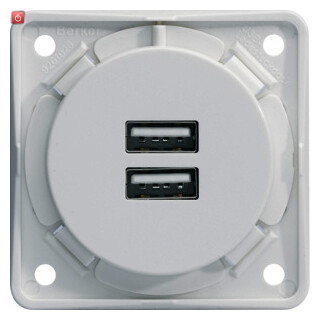 BER926102509 / USB Lade-Std.,2f,3A,Integro,pw ,matt / EAN 4011334482550