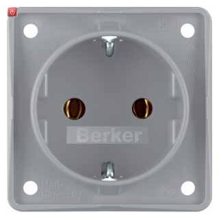 BER947782506 / Steckdose, grau, Einbauinstallation, 1 Fach, IP20 / EAN 4011334051497