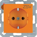 BER47438907 / Steckd. SCHUKO m Druck S.1/B.x orange gl /...