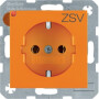 BER47438907 / Steckd. SCHUKO m Druck S.1/B.x orange gl / EAN 4011334278313