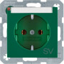 BER47508913 / Steckd. SCHUKO m BF u Druck S.1/B.x grün / EAN 4011334278399