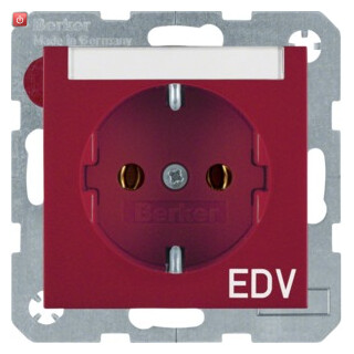 BER47508915 / Steckd. SCHUKO m BF u Druck S.1/B.x rot / EAN 4011334278412