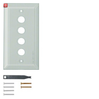 BER1341 / Glasabdeckplatte 4fach m Facette TS klar / EAN 4011334213550