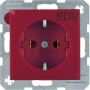 BER47431922 / Steckdose SCHUKO m Druck S.1/B.3/B.7 rot / EAN 4011334224341