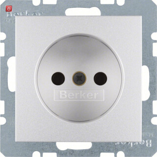 BER6167331404 / Steckd. ohne SK m EHBS S.1/B.x alu matt / EAN 4011334228622