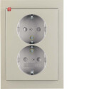 BER47537004 / Doppelsteckdose SCHUKO m Abdpl. K.5 Es