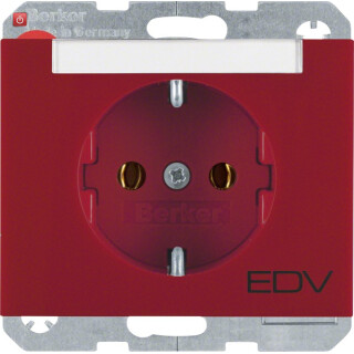 BER47397115 / Steckdose SCHUKO m BF Aufdr K.1/K.5 rot / EAN 4011334268451
