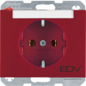BER47397115 / Steckdose SCHUKO m BF Aufdr K.1/K.5 rot /...