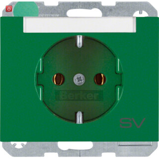 BER47397113 / Steckdose SCHUKO m BF Aufdr K.1/K.5 grün / EAN 4011334268437
