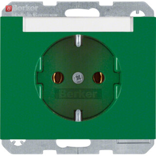 BER47397013 / Steckdose SCHUKO m BF K.1/K.5 grün glänz / EAN 4011334263692