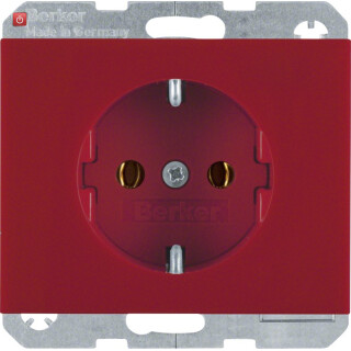 BER47157015 / Steckdose SCHUKO K.1/K.5 rot glänzend / EAN 4011334263593