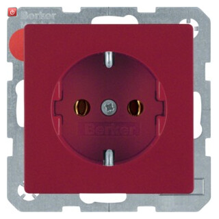 BER47436012 / Steckdose SCHUKO Q.1/Q.3 rot samt / EAN 4011334312970