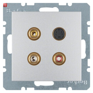 BER3315321404 / 3 x Cinch/S-Video Steckdose B.7 alu / EAN 4011334330042