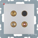 BER3315321404 / 3 x Cinch/S-Video Steckdose B.7 alu / EAN...