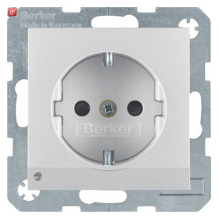 BER41091404 / Steckdose SCHUKO m LED-OL S.1/B.x alu / EAN 4011334364122