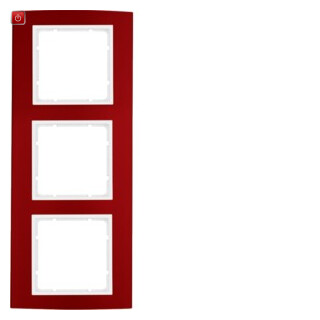 BER10133022 / Rahmen 3fach B.3 Alu, rot/polarweiß / EAN 4011334384793