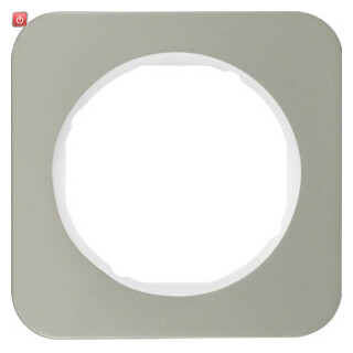 BER10112114 / Rahmen 1fach R.1 Edelstahl/polarweiß / EAN 4011334392422