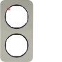BER10122104 / Rahmen 2fach R.1 E-Stahl schw / EAN 4011334392552