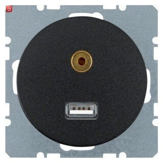 BER3315392045 / USB/3,5 mm Audio Steckdose R.1/R.3 sw / EAN 4011334367222