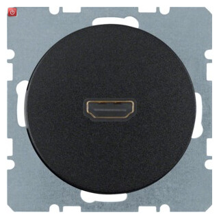 BER3315422045 / HDMI Steckdose R.1/R.3 schwarz glänzend / EAN 4011334365457