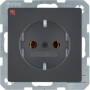 BER47436086 / Steckdose, anthrazit, Unterputz UP, 1 Fach, IP20 / EAN 4011334380405
