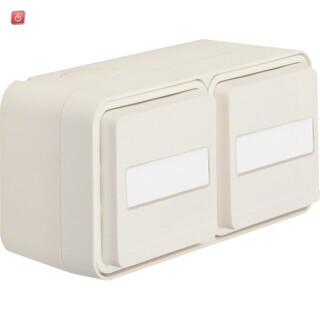 BER47753532 / Steckd. SCHUKO 2f waag. Klappd BF W.1 pw / EAN 4011334404361