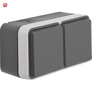 BER47843515 / Steckd. SCHUKO 2f waag 2 SCHIEBER WP gra / EAN 4011334404279