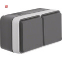 BER47843515 / Steckd. SCHUKO 2f waag 2 SCHIEBER WP gra /...
