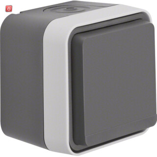 BER47403515 / Steckdose SCHUKO KD AP W.1 grau / EAN 4011334404217