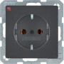 BER41436086 / Steckdose SCHUKO Q.1/Q.3 anthrazit samt / EAN 4011334379898