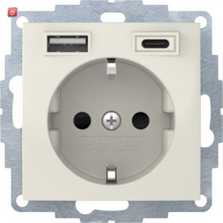 BER48048982 / Steckdose SCHUKO/USB A-C S1 weiß gl / EAN 4011334528395