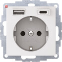 BER48041909 / Steckdose SCHUKO/USB A-C S1 polarweiß...