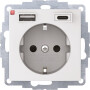BER48041909 / Steckdose SCHUKO/USB A-C S1 polarweiß mt / EAN 4011334528319