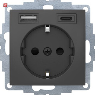BER48041606 / Steckdose SCHUKO/USB A-C B3 anthrazit mt / EAN 4011334528302