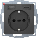 BER48041606 / Steckdose SCHUKO/USB A-C B3 anthrazit mt /...